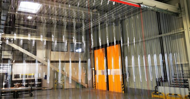 Lager, Streifenvorhänge Industrie & Industrie Vorhang aus PVC, Hallenabtrennung
