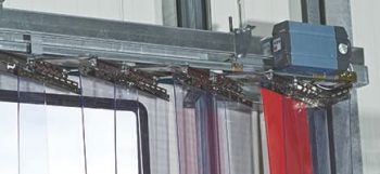 PVC Streifenvorhang verschiebbarQuick Strip EASY Hang, Industrievorhang nach Maß, PVC Streifenvorhang verschiebbar. Maßgeschneiderte Lamellenvorhang